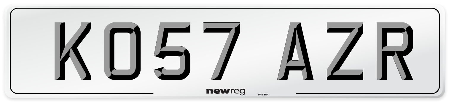 KO57 AZR Number Plate from New Reg